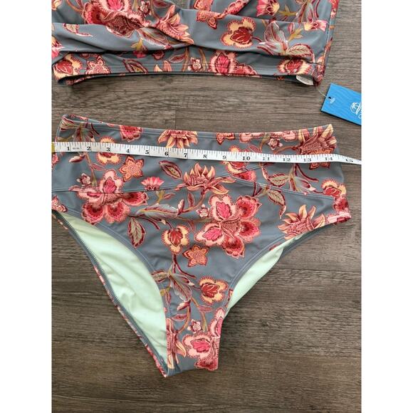 Cupshe Women's High Waist Bikini Size Medium Floral NWT - Picture 4 of 8